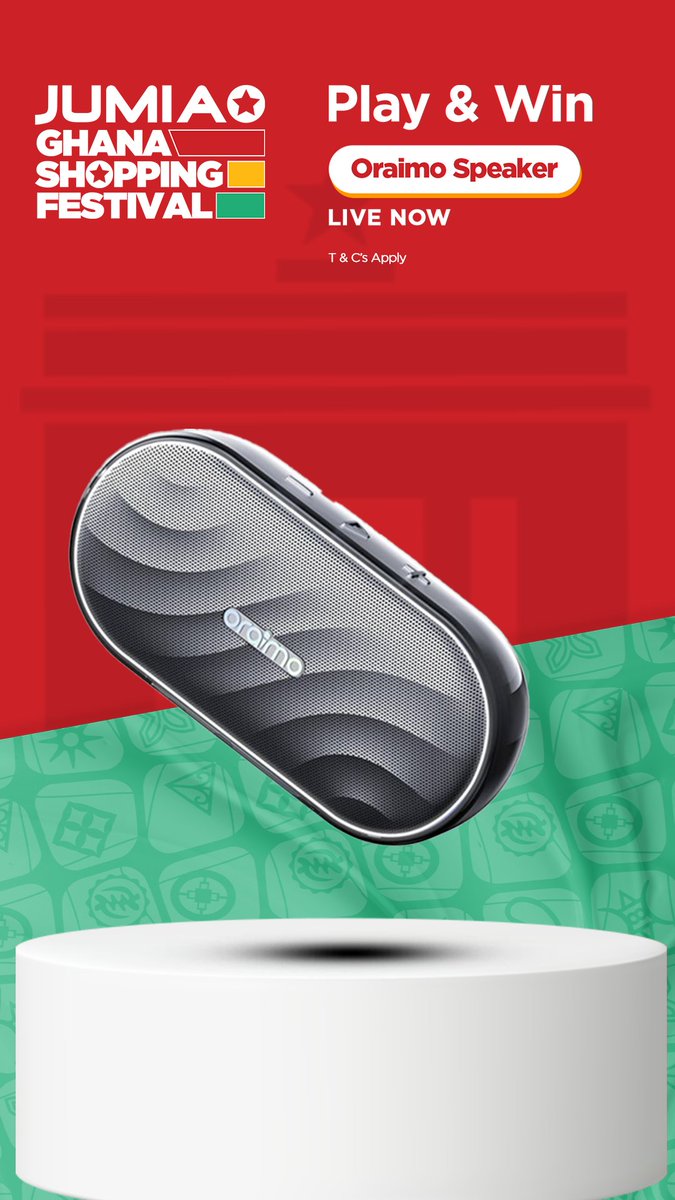 JumiaGhana's tweet image. The Play &amp;amp; Win contest is LIVE NOW. Join in for a chance to walk away with a brand-new Oraimo Speaker. 

Tap here to play&amp;gt;&amp;gt;&amp;gt; cutt.ly/etRpLVjm

#ghanashoppingfestival #JumiaGhana #PlayAndWin