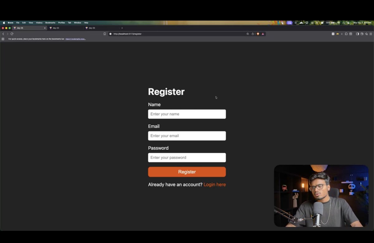 devHamza03's tweet photo. 📅 Day 119 of Cohort 2.0 | @sheryians_

Implemented authorization in our Moodify app using the 4 layer frontend architecture.

Great session as @ankurdotio bhaiya rewrote the code from scratch, which helped clear many doubts and strengthened understanding. 

#Day119 #React https://t.co/QrKRRjci8C