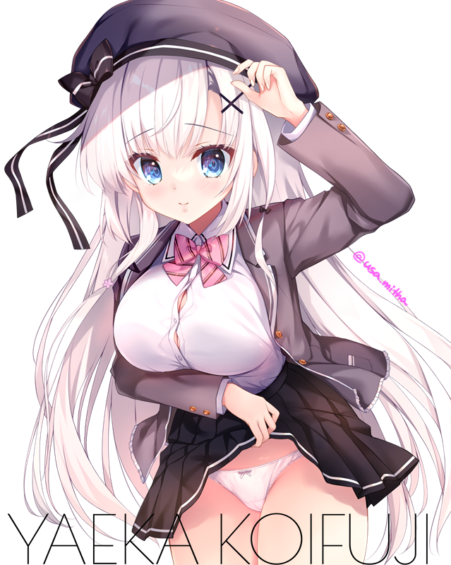 usa_mitha's tweet photo. オリジナルの制服少女、やえかちゃんを描きました💜
白が眩しい…🌸
#オリジナルイラスト https://t.co/cXw4ZzaqcY