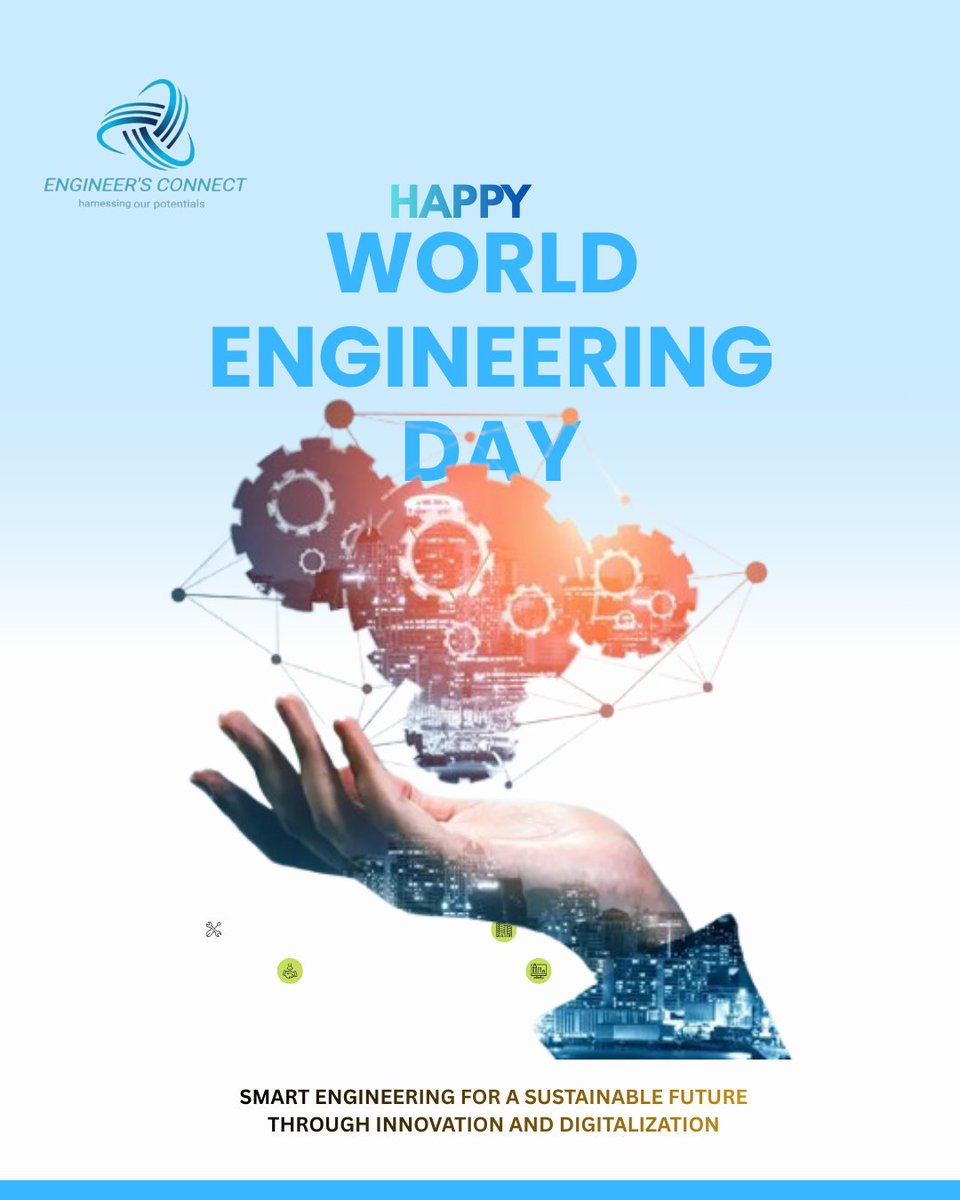 engineerscnnect's tweet photo. Happy world Engineering Day 2026
We are proud to build a  sustainable future through innovation and digitalization 
#WED2026 
#Engineersconnect https://t.co/Os6lAqXSo2