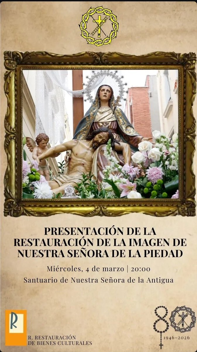 pasin_guad's tweet photo. Esta tarde nos vemos en la presentación de la restauración de la imagen de Ntra. Sra. de la Piedad https://t.co/s7oplYHFZc