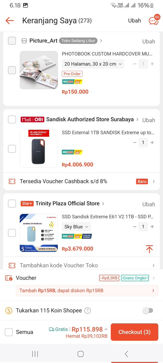 Hah penyimpanan external kenapa naik bgt njirr😭 dr 1,7jt jd 4 jutaaa