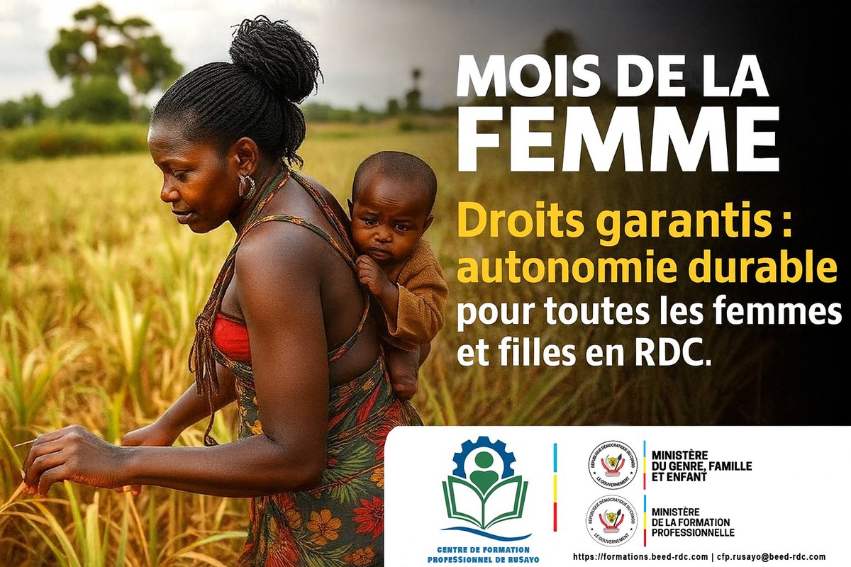 juniorhhbinini's tweet photo. Le Centre de Formation Professionnelle de Rusayo s’engage pour l’autonomisation durable des femmes et jeunes filles à travers la formation professionnelle, l’éducation et le développement des compétences.
"Droits garantis : autonomisation durable pour toutes les femmes et filles" https://t.co/CycmgZrlDP