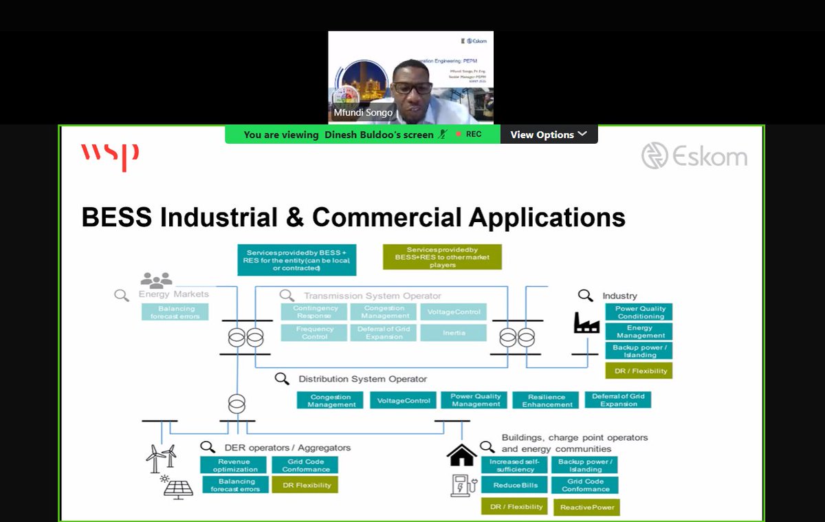 CESA_YPs's tweet photo. In today's energy market, we need flexibility, availability, and stability. BESS delivers exactly that to the network amid new forces shaping our power future," said Mfundi Songo, @Eskom_SA 's Senior Manager for Substations.
#CESAWebinar
#GridStability
#RenewableEnergy https://t.co/tPD5ybiLmE
