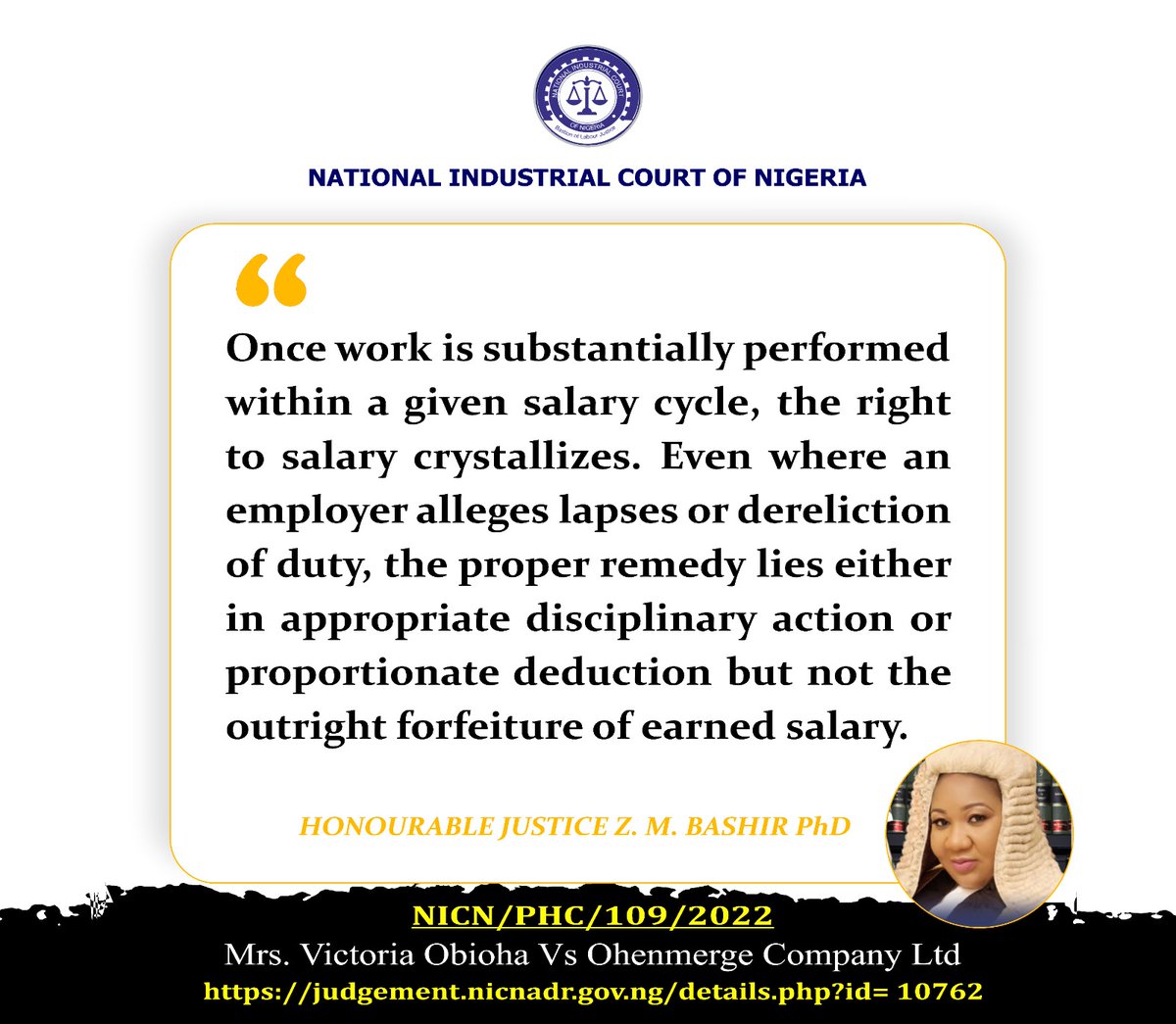 National Industrial Court of Nigeria (@natindcourtnig) on Twitter photo 