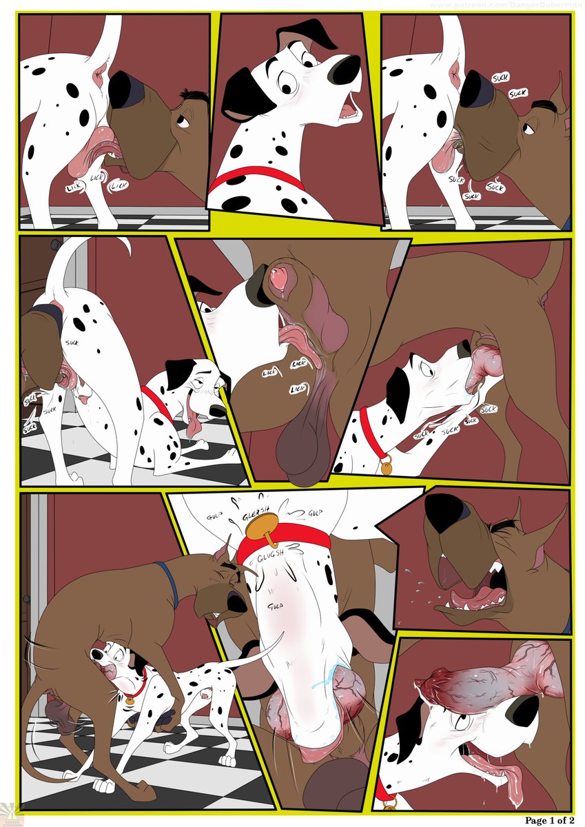 DangerDoberman's tweet photo. Older commission, but it still works. 

Pongo and Danny from '101 Dalmatians'. https://t.co/zTRXeJyeti
