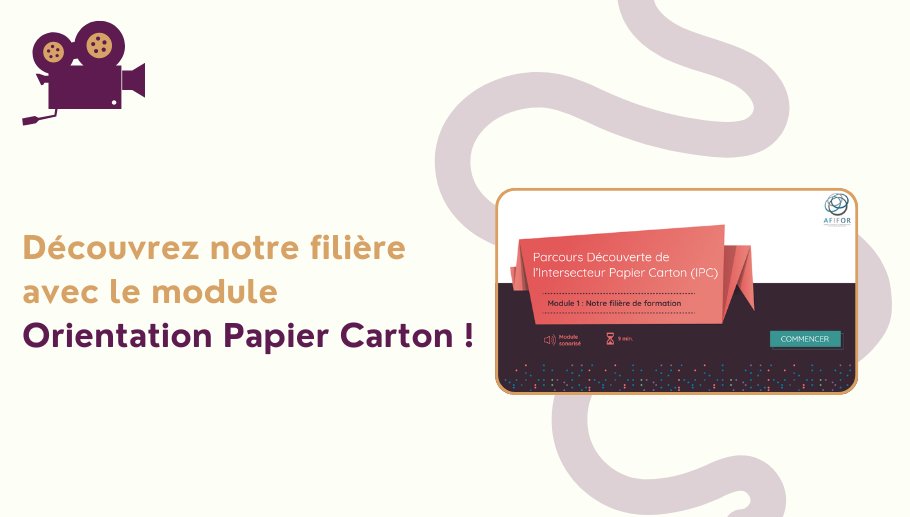 CartonOnduleFR's tweet photo. Découvrez notre filière avec le module Orientation Papier Carton ! Ce parcours en ligne est composé de 4 modules courts pour notamment comprendre notre secteur, les produits fabriqués et la diversité des métiers de notre industrie.

Cette formation présente aussi les diplômes, les débouchés et les innovations de notre filière, ancrée dans l’économie circulaire. Un outil pédagogique utile pour connaître notre secteur !

👉 Pour le consulter : https://t.co/P4kK3M1dym

#papiercarton #formation