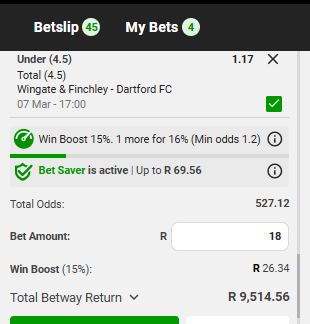 ThaboMakgobi's tweet image. I’m running Under 4.5 Goals AGAIN for this Saturday’s #PowerHour 🔥
Something’s got to give!

Betway Code: BW41FBF5E8
500 Odds – Under 4.5 Goals - 45 Legs