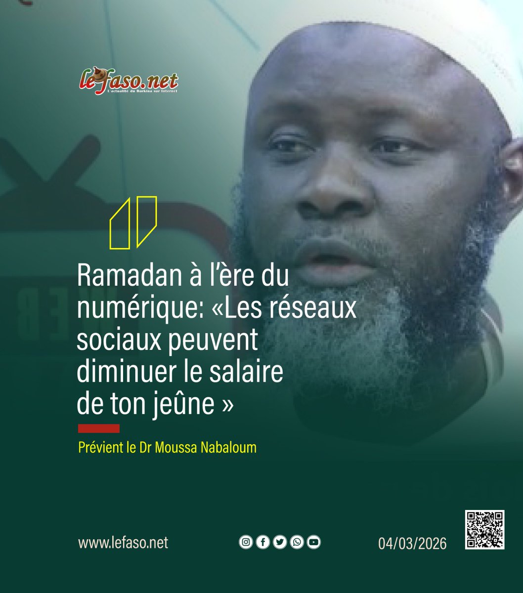 CyriaquePARE's tweet photo. Dr Moussa Nabaloum, docteur en éducation islamique

Article à lire ici ⤵️
https://t.co/uwrybjqPWU https://t.co/s3XrVzcJdw