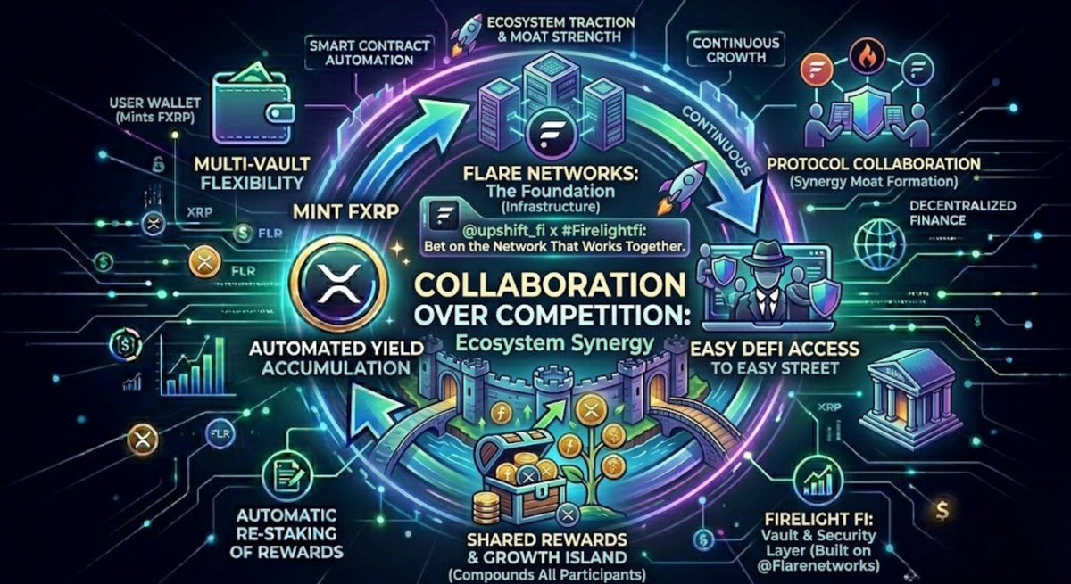 4AhomeLOAN's tweet photo. The best protocols don't compete; they collaborate. @upshift_fi uses #Firelightfi โ Firelight is built on @Flarenetworks. This synergy creates a "Moat" around the ecosystem. Bet on the network that works together. ๐ฐ
#GrowthHack #MassAdoption #EasyStreet #Crypto2026 #FlareNetworks
