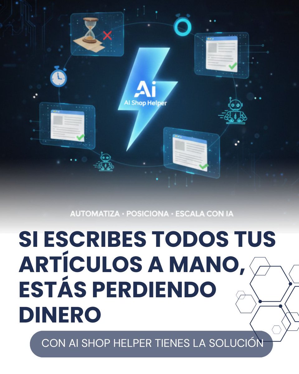 aishophelper's tweet photo. Si tu negocio depende de tu tiempo manual para crecer, podrías estancarte. Rompe tus límites con AI Shop Helper y deja que tu tienda se posicione mientras tú te enfocas en la estrategia.

¡Visita https://t.co/2uxlZD4HnT y descubre cómo empezar hoy
mismo!🎯

#AIShopHelper #IA https://t.co/1uc4MPiZsR