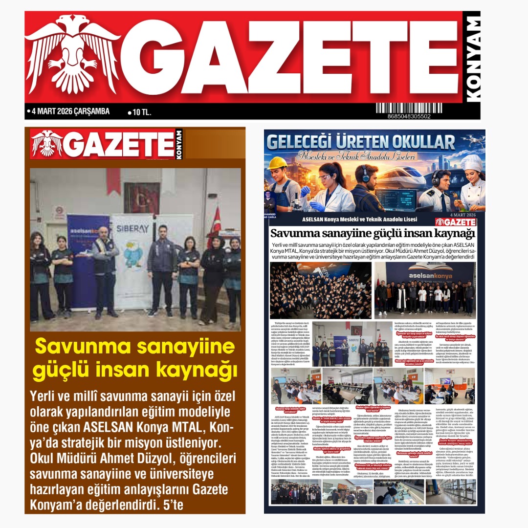 “GELECEĞİ ÜRETEN OKULLAR”

Konya’da Mesleki ve Teknik Eğitim veren okullarımızın güçlü yönlerini kamuoyuyla paylaşmak ve iyi uygulama örneklerini yaygınlaştırmak amacıyla, yerel basında “Geleceği Üreten Okullar” başlığıyla her gün bir okulun tanıtımı yapılacaktır.

Bu anlamlı⤵️