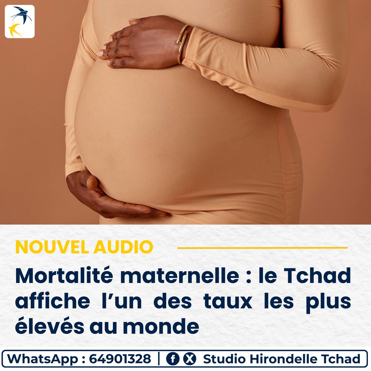 📌 Avec environ 800 décès pour 100 000 naissances vivantes, le pays figure parmi les plus touchés par la mortalité maternelle.

Pourquoi un tel niveau de risque ?

🎧 La réponse dans notre rubrique « On vous explique ».

👉🏾 Lien : hirondelle-tchad.org/au-tchad-donne…