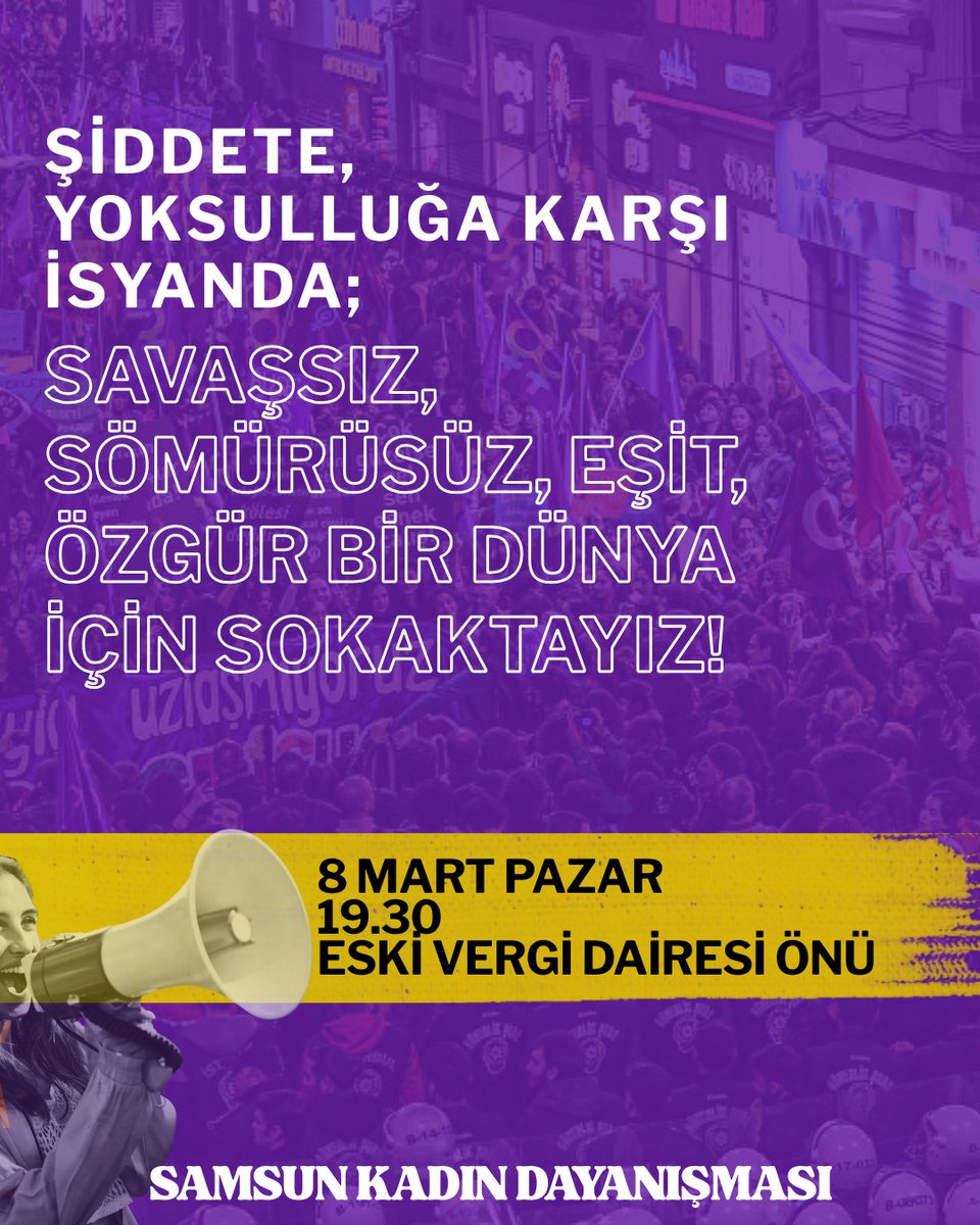 samsunkadind's tweet photo. Ne sokaklardan vazgeçiyoruz ne de gecelerden.

Birbirimizden güç bulmaya, patriyarkaya karşı birlikte yürümeye, isyanımızla sokakları hep birlikte doldurmaya çağırıyoruz kız kardeşim. ♀️🔥

⏱️19:30
📍Eski Vergi Dairesi Önü https://t.co/nXEmtb5b6s