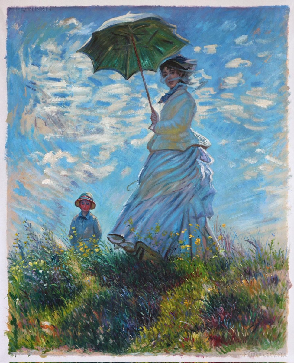Claude Monet
Woman with a parasol. Madame Monet with her son claude. 1875