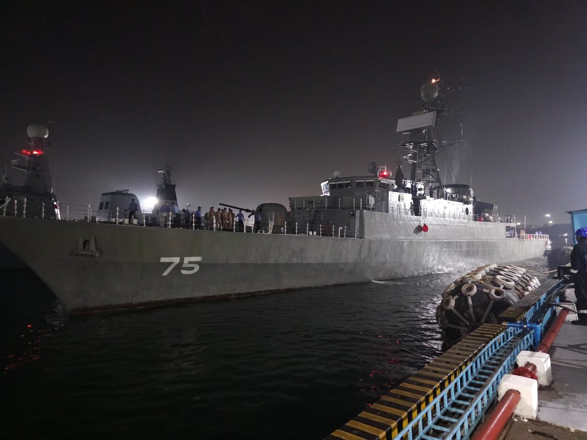 #BREAKING: This is the Iranian IRIS Dena, a Moudge Class Frigate of the Iranian Navy which was attacked by a submarine early morning in Indian Ocean. Photos earlier released by Indian Navy when the frigate was at #Visakhapatnam, #AndhraPadesh  for participation in the