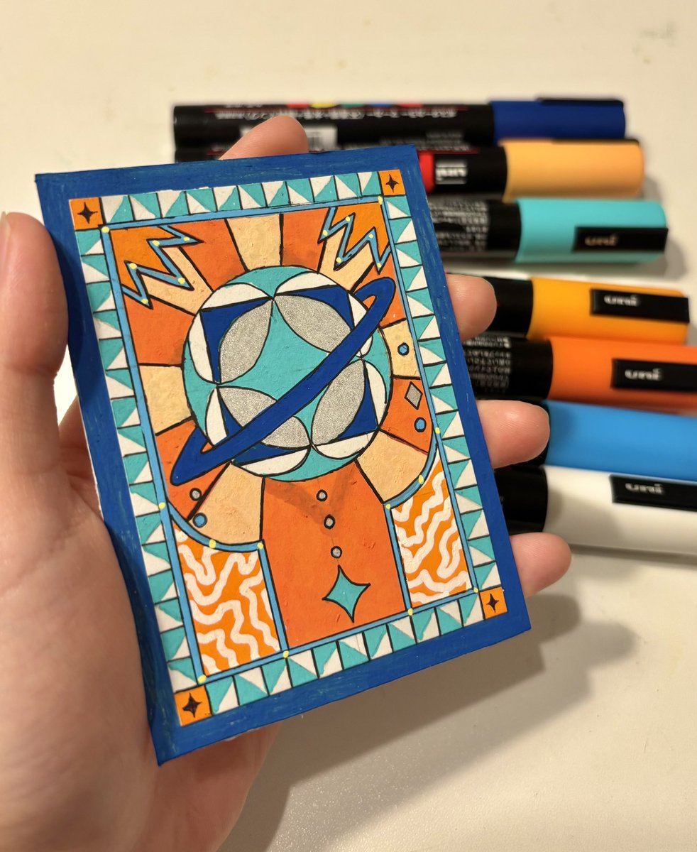 手書きイラストカードにしてみた🪐💫