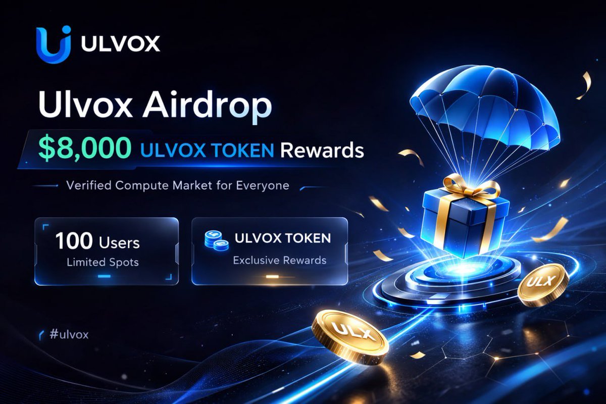 🎁 Ulvox Airdrop is here! $8,000 worth of tokens, shared among 100 people!

Getting the reward is easy:

✅ Follow + Share

✅ Comment: How has AI changed your life?

⏰ Deadline: 100 lucky winners will be drawn after the tokens are listed.

Learn more: ulvox.network/whitepaper