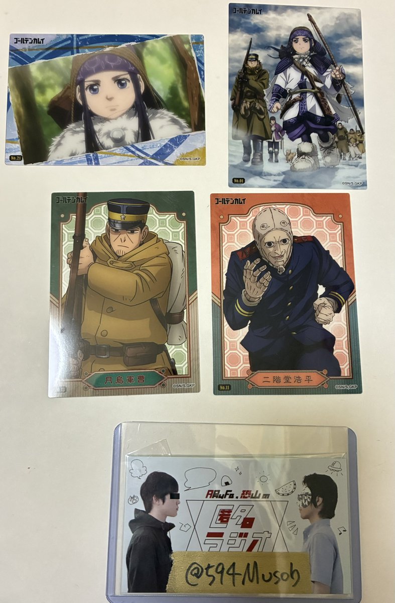 594Musoh's tweet photo. ゴールデンカムイ　クリアカード

譲→画像のもの（アシリパ/月島/二階堂）
求→1枚100円＋送料（paypay）

他ジャンルの品物との交換でも可能です
よろしくお願いいたします https://t.co/2eU3v3CpcQ