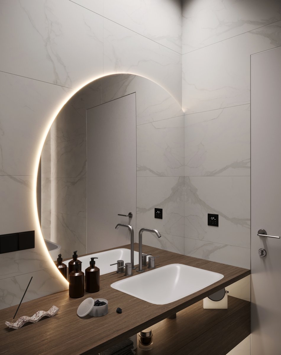 glassdesigns_'s tweet photo. Our Bespoke Halo Mirrors are designed to create a soft halo glow from behind the mirror, adding warmth, depth and atmosphere to any bathroom or interior space.

#HaloMirror #BespokeMirrors #BathroomDesign #InteriorDesign #LEDmirrors https://t.co/itmmVlPoqg