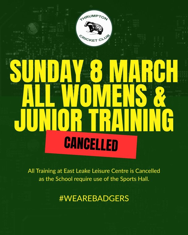 ThrumptonCC's tweet photo. Sunday 8 March - All Training Cancelled #Pitchero
https://t.co/8IaSng9L4L https://t.co/ptOW7HV81m