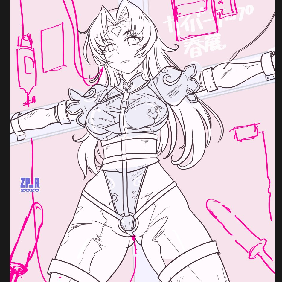 コミッション進捗。小物類描いたら塗ります 