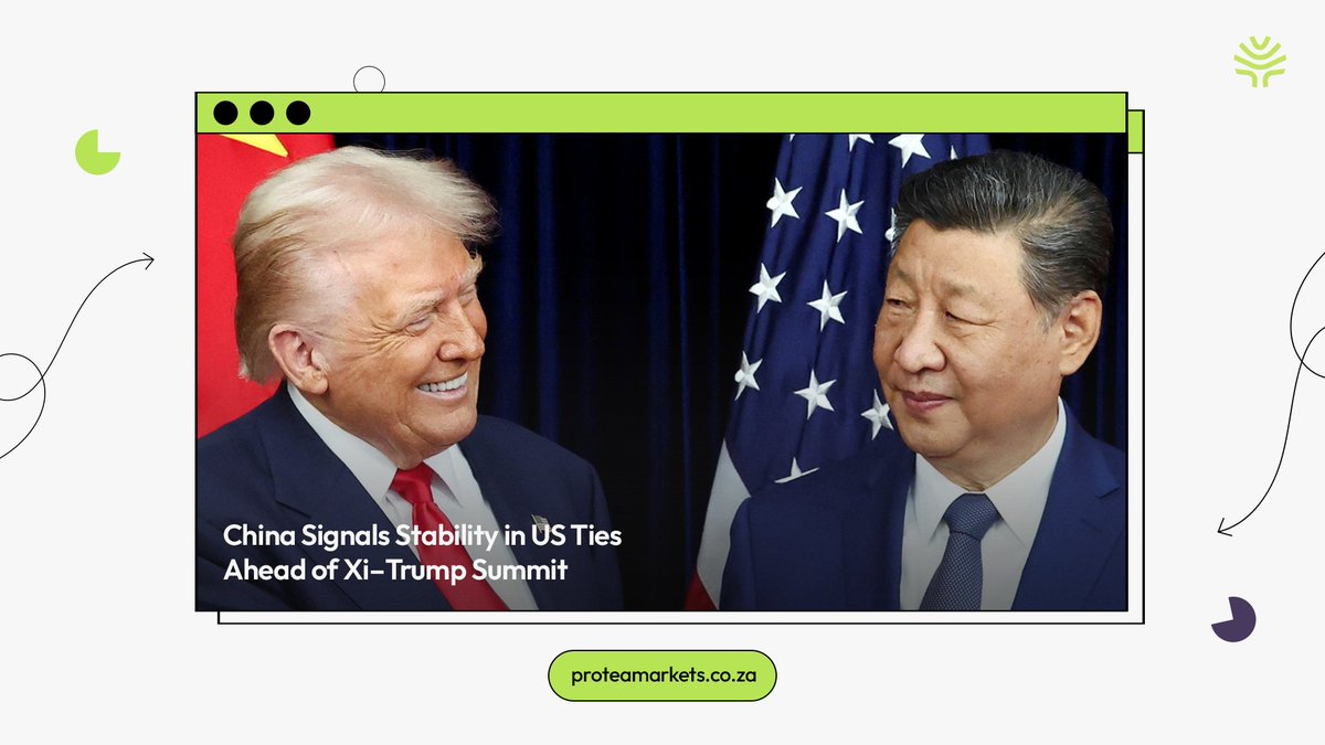 proteamarkets's tweet photo. 🌏 China Signals Stability in US Ties
Beijing signals stable US relations ahead of the Xi–Trump summit, backing continued dialogue while defending core red lines on sovereignty and security issues. Markets watching for tariff relief signals to support global growth &amp; stability. https://t.co/zA33XfsLBf