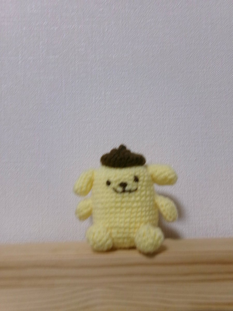 編み物歴3ヶ月弱。 ポムポムプリンのあみぐるみを作りました。 ちいが