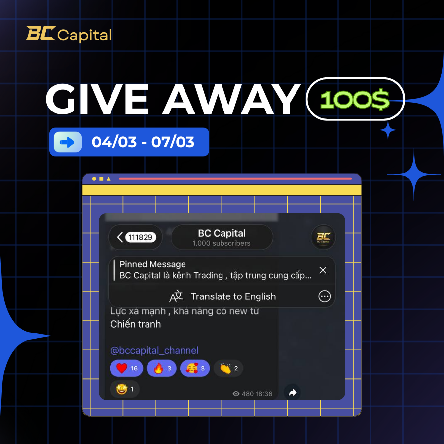 🔥Giveaway 100$ mừng $BTC về $70K &amp; BC Capital đạt 1000 followers

🎁 Thể lệ:
- Follow <a href="/BaoChau1992/">Bảo Châu</a>
- Like &amp; retweet post này
- Cmt username telegram &amp; số may mắn từ 001-999
- Join BC Capital Channel: t.me/+lbyRlo1zhCthZ…

⏰Hạn chót tham gia: 23h 7/3 

5 ae may mắn
