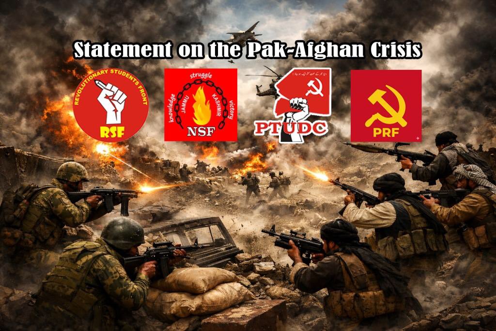 Asian_Marxists's tweet photo. Statement on the Pak-Afghan Crisis.

The escalation of the Pak-Afghan dispute into a direct war over the issue of cross-border terrorism is nothing short of a tragedy.

🧵 https://t.co/jpoMpMryQs