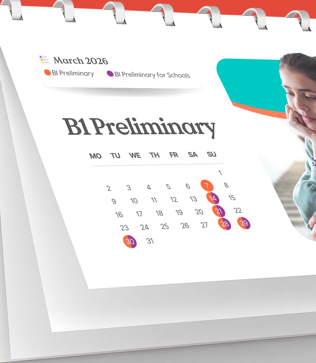ExamsCatalunya's tweet photo. 📘 Ready for a Cambridge English exam this March?

New exam dates are now open across Catalunya!🎯✨
Plan ahead, book your spot, and keep moving towards your goals. 💪📚

🔗 Full dates &amp; registration info in bio

#CambridgeEnglish #EnglishExams #StudyEnglish #ExamDates https://t.co/dGNCPWBujI