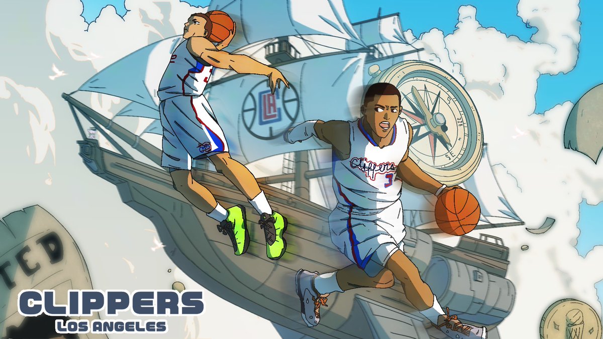 xiangwone's tweet photo. NBA lob city 

#nba #lobcity #ClipperNation #illustration https://t.co/TalrUblrkI