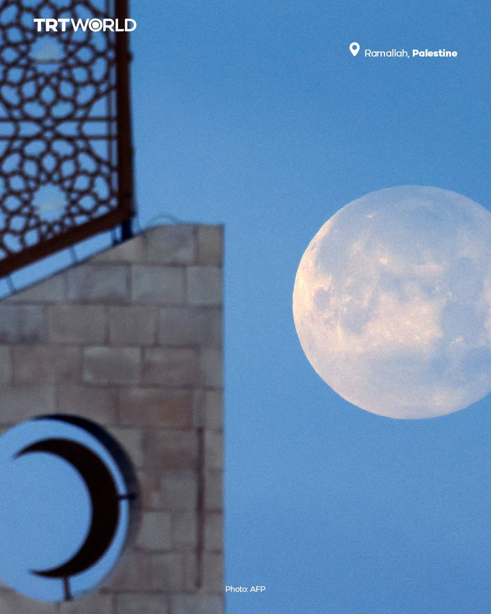 trtworld's tweet photo. A rare total lunar eclipse coincided with March’s full 'Worm Moon' into a glowing Blood Moon in many parts of the world.

From Palestine to India and across South East Asia, observers watched as the Moon dimmed, then turned a crimson red before emerging in a soft orange glow.

The next total eclipse will be on New Year’s Eve 2028