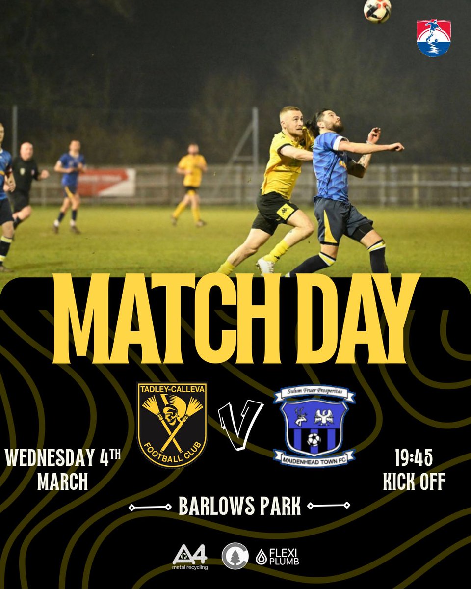 TCFC_A's tweet photo. 𝙈𝙖𝙩𝙘𝙝𝙙𝙖𝙮

ᴜɴᴅᴇʀ ᴛʜᴇ ʟɪɢʜᴛꜱ

We welcome @Maidenhead_Town to Barlows Park tonight.

2 in form teams going at it, join us if you like 🍺 💛🖤 https://t.co/DEhkvVlVYm