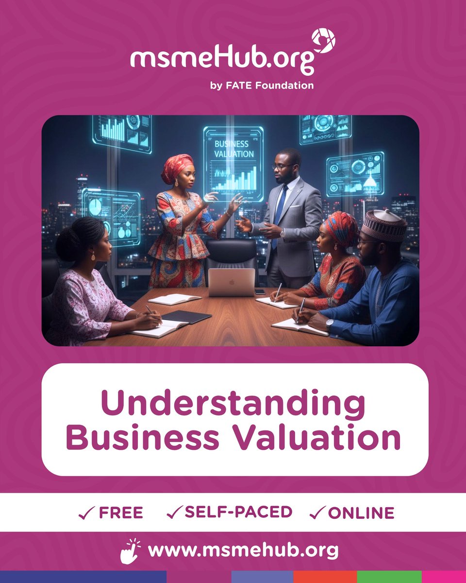 Our FREE online course on Understanding "Business Valuation" is designed to help you learn how to assess the value of your business using proven methods and real-world insights.

Enroll now👇
 course.msmehub.org/courses/unders…

#msmeHub