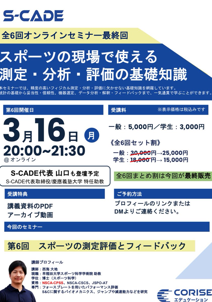 S-CADE.|フィジカル測定|CORISE tweet media