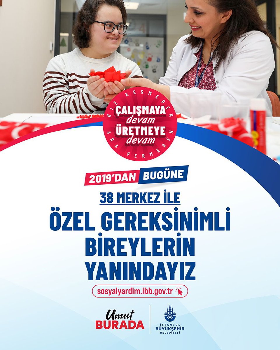 Özel gereksinimli bireylerin yanındayız. 

38 merkezde özel gereksinimli bireyler için eğitimden psikososyal desteğe kadar ihtiyaç duydukları konularda destek sağlıyoruz. 

#UmutBurada