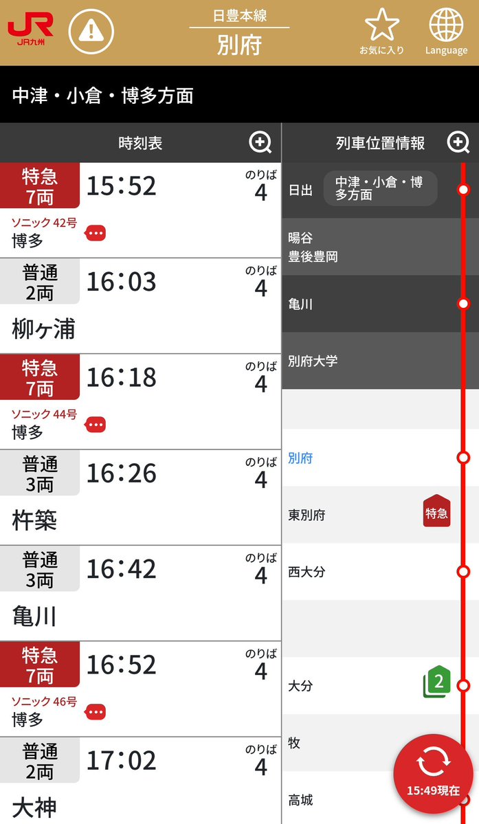 jikko680687's tweet image. 【今日の883系】2026/3/4(Wed)
3042M特急ソニック42号 大分15:44発 博多行き(博多17:49着)
883系 AO2編成(分オイ)

#883系 #AO2 #大分車両センター #日豊本線 #西大分駅 #東別府駅 #別府駅