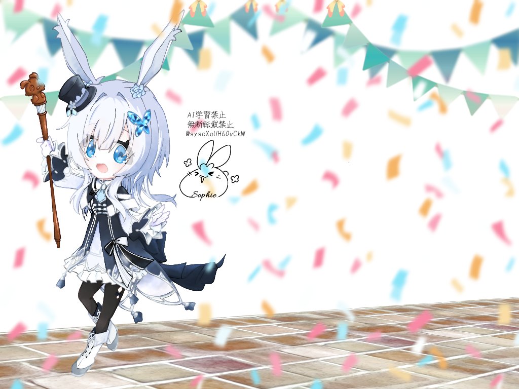 #PSO2_NGS #うさ耳っ娘を推し隊 #ラッピー 
#無償イラスト
うちの子終わった！(๑•̀ㅂ•́)وラッピー行くきゅ！（参加者２名）🐥
毎度載せてはしつこく参加しませんかーって言うのも…私がそろそろ折れそうなので
…もう最後の子は、私が考えよう（;ರ⁠ωರ)💦