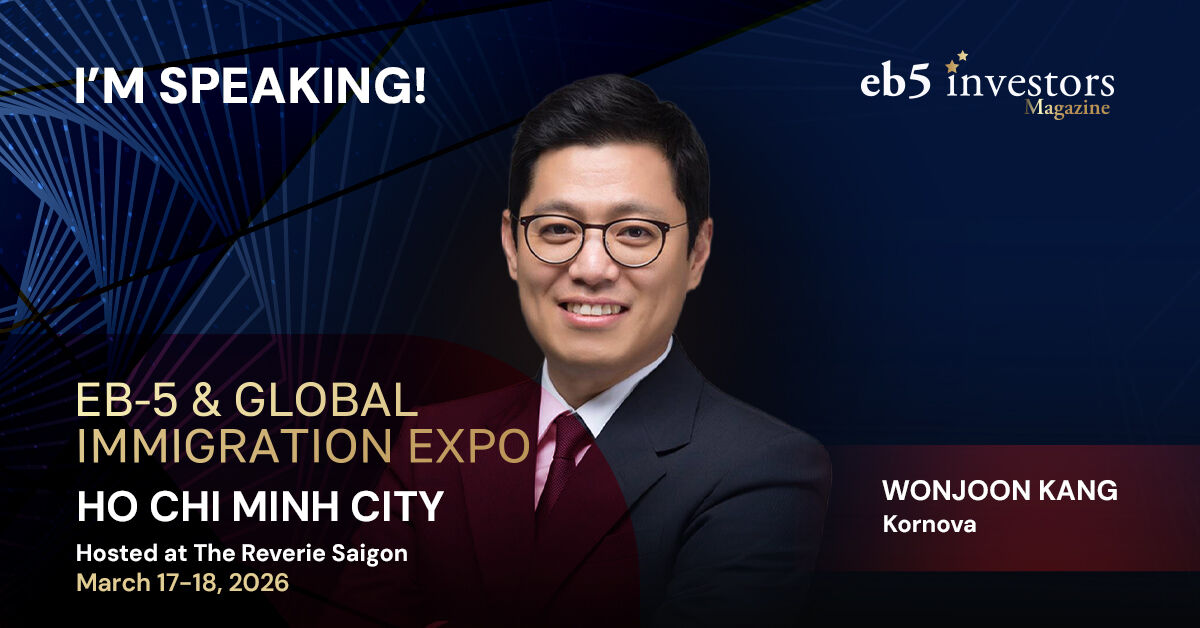 EB5InvestorsMag's tweet image. We are proud to announce that Wonjoon Kang of Kornova Immigration Consultants will be a speaker at our EB-5 Expo in Ho Chi Minh City, Vietnam, on March 17-18, 2026! 
Book your tickets now:
eventbrite.com/e/2026-eb-5-gl…
#eb5 #eb5visa #eb5program #eb5investor #investo #usa #visa #vietnam