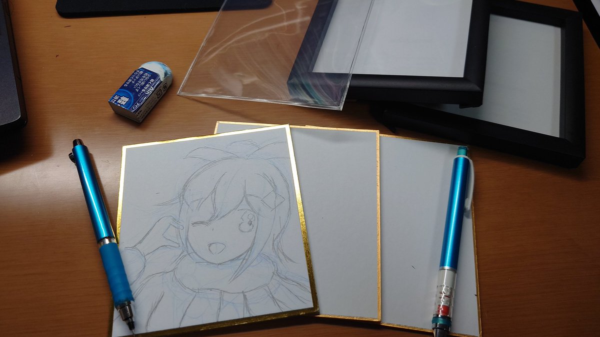 kakl_kamikaze's tweet photo. まだ合同祭のお品書きできてないのですが、ちょっと今回、初めて描き下ろしミニ色紙とか出してみてもいいですか…?!
それぞれ一点物かつ額入り3枚限定になりますが🥺
#大九州合同祭 #Comicstream https://t.co/46L9hQmU3B