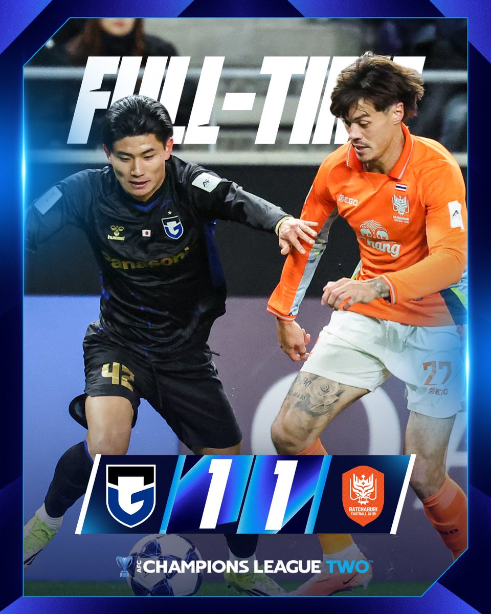 𝗙𝗧 | 🇯🇵 Gamba Osaka 1️⃣-1️⃣ Ratchaburi FC 🇹🇭

Level in Suita 👀

Next stop: Ratchaburi!

#ACLTwo | #GAMvRAT