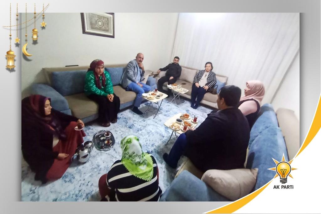 📌 AK Parti Toroslar İlçe Teşkilatımız ile birlikte;

🔸Mevlana,
🔸Mustafa Kemal,
🔸Mithat Toroğlu,
🔸Arpaçsakarlar,
🔸Korukent,
🔸Kurdali

Mahallelerimizde kıymetli hemşehrilerimizin hanelerine misafir olduk.

Ramazan ayının bereketini ve kardeşlik iklimini aynı sofrada