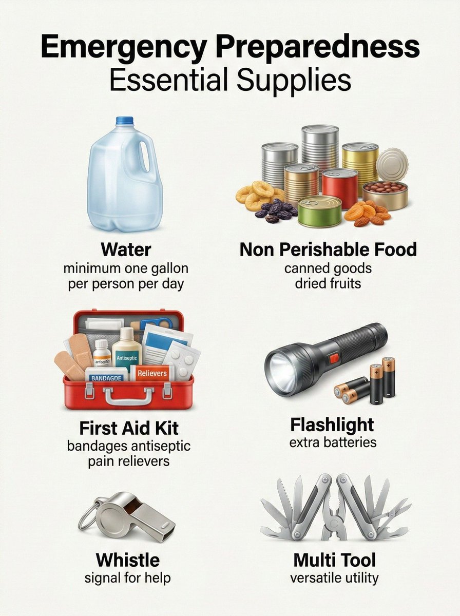 Emergency kit essentials.