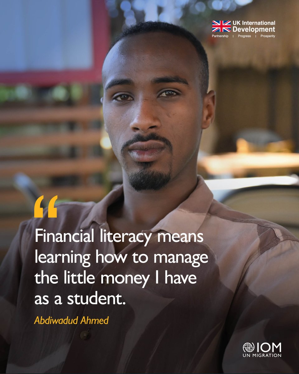 iom_somalia's tweet image. For students like Abdiwadud, financial literacy means making the most of limited resources. 

Learning to save small amounts and spend wisely is helping him reduce pressure at home and build independence for the future. 

#FinancialAwareness

👏 Supported by @UKinSomalia 
@IOM_UK