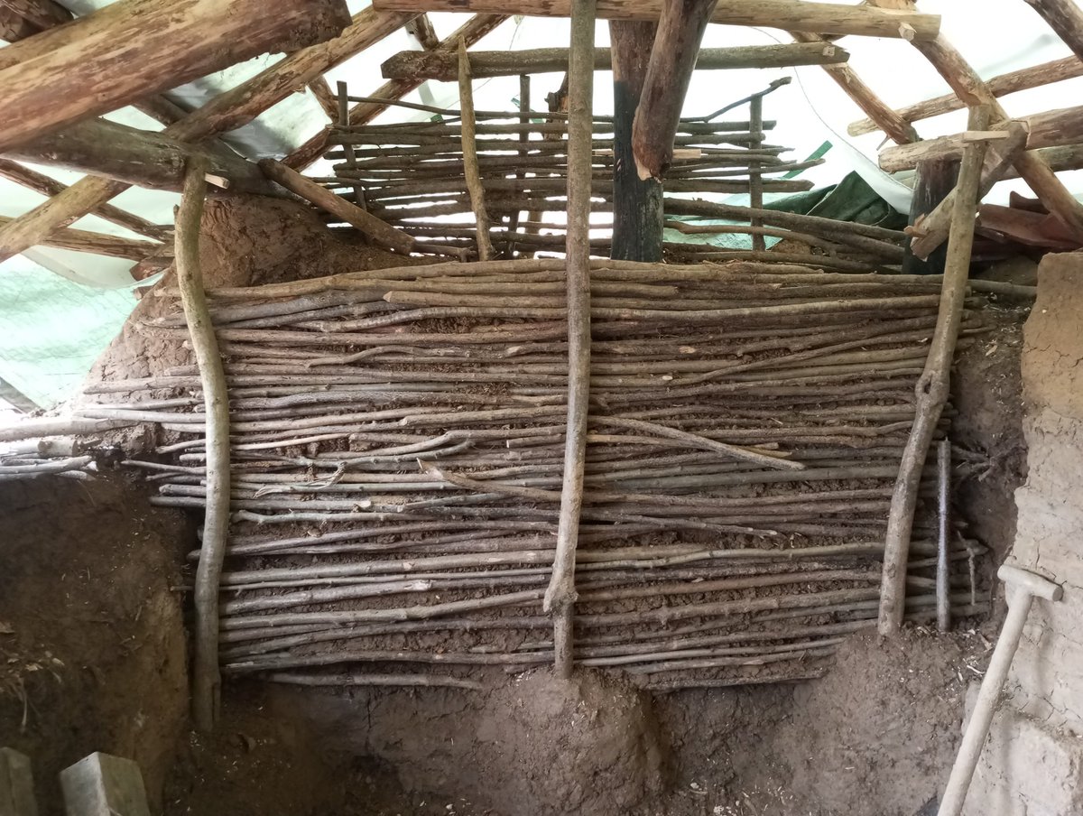Enichilin's tweet photo. Moisture does to clay structures what broken promises does to character - undermine and erode.

Second picture is the repaired and enhanced wall. 
Working on prevention. https://t.co/dTVhDJv6GE