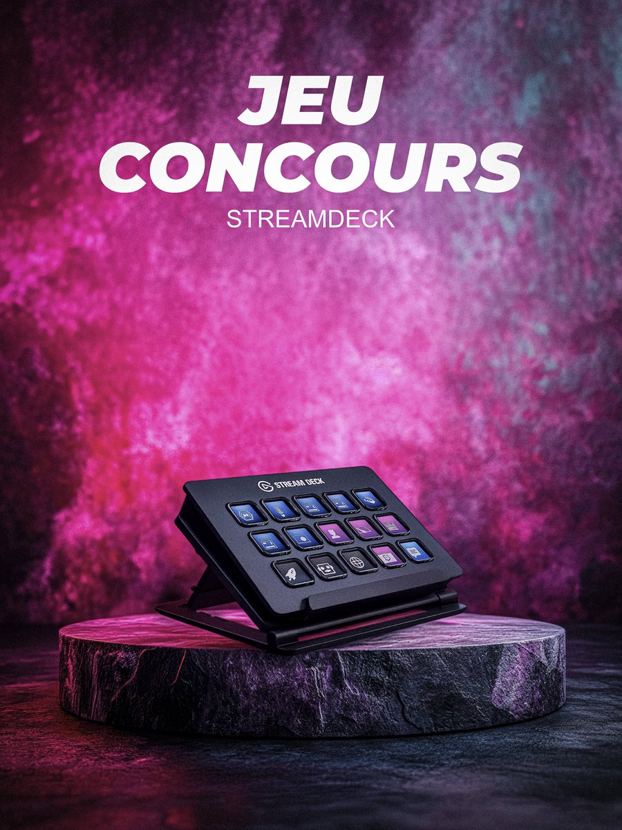 🎁JEU CONCOURS🎁

À l'occasion d'un subgoal atteint, je fais gagner un streamdeck 15 touches !

Pour participer :

Follow <a href="/rukeyzdzn/">Rukeyz - Graphiste & Designer</a> 
✅RT ce post
🔄Tag 2 ami(e) en commentaire

Tirage au sort le 11 mars🍀

#GIVEAWAY #JeuConcours