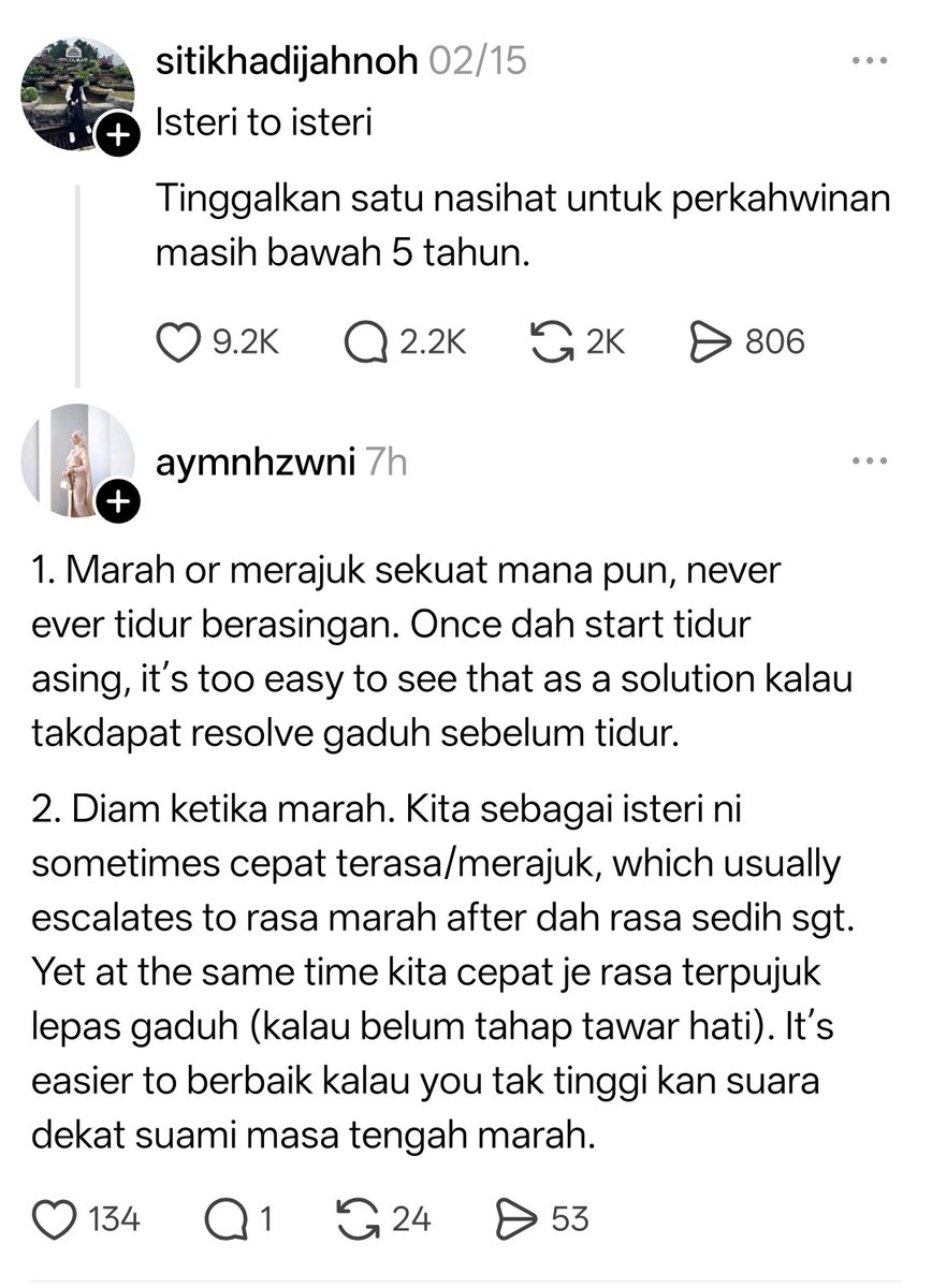 goodlucksofea's tweet photo. Nasihat perkahwinan yang i rasa memang boleh pakai, yang lain tu banyak bagi nasihat yang merepek repek je. 😭 https://t.co/S6SNt9rnSE