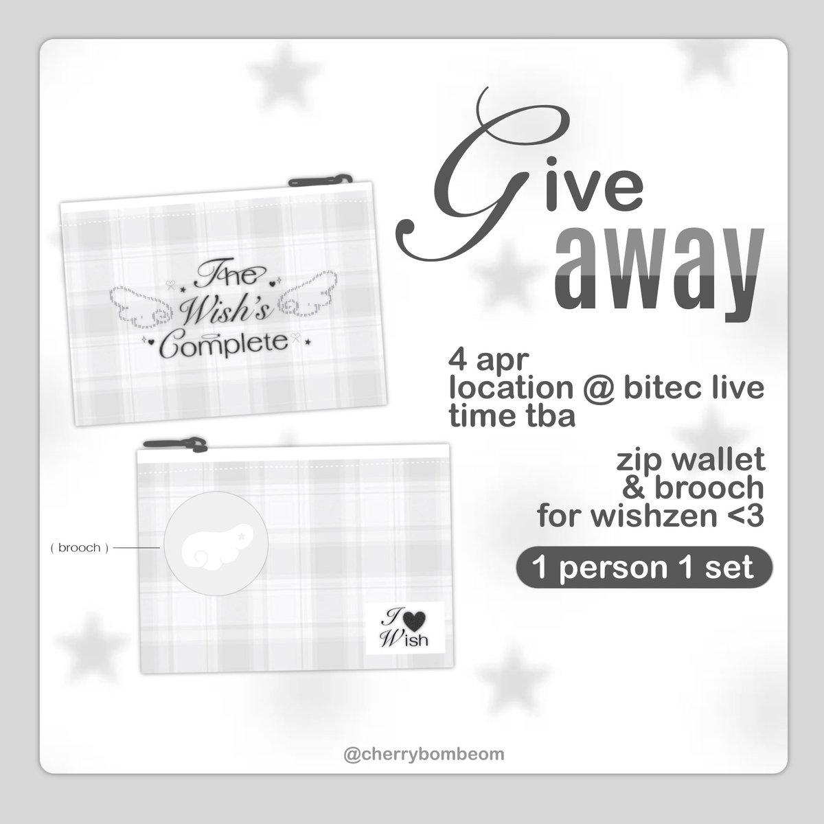˚₊‧ ꒰ა giveaway ໒꒱ ‧₊˚
zip wallet &amp; brooch 

rt + show this tweet <3
@ bitec live , 4 apr 
time tba ⋆˚࿔

#NCTWISH_CONCERT_TOUR_IN_BKK 
#OurWISH_BANGKOK
