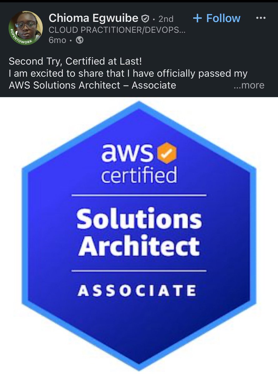 cloudboosta's tweet photo. Learning is just the first step. Growing and turning what you learned into results is a big win. 

Today we celebrate Chioma for preparing and passing her AWS exam, that’s no small achievement! Congrats once again! 

 #cloudboosta #awscertified #aws https://t.co/ULOILKpg4E